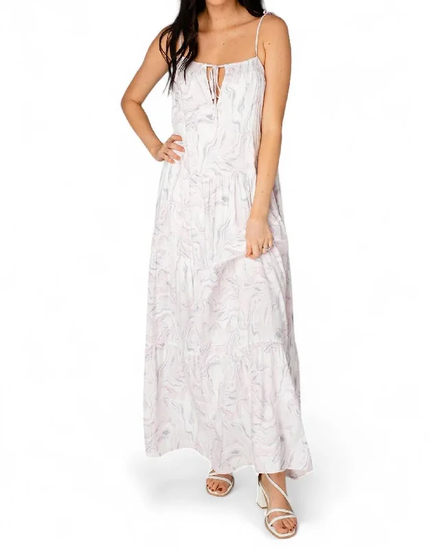 Reese Tie-Shoulder Maxi Dress In Quartz