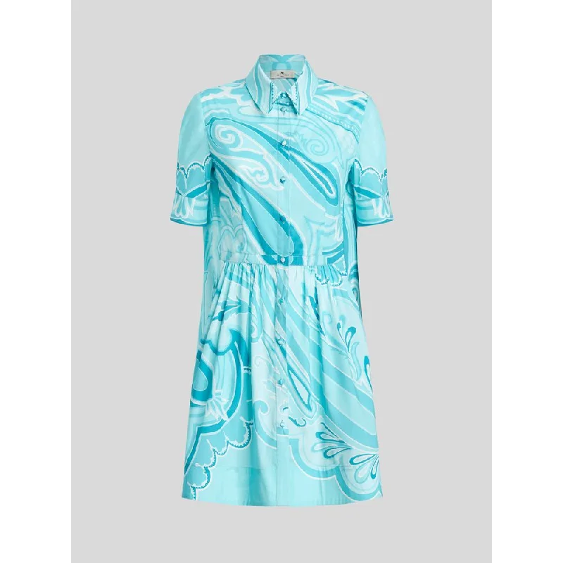 Shirt Dress With Maxi Paisley Pattern