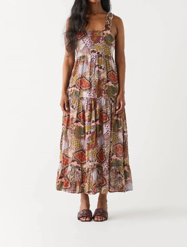 Tiered Maxi Dress In Paisley