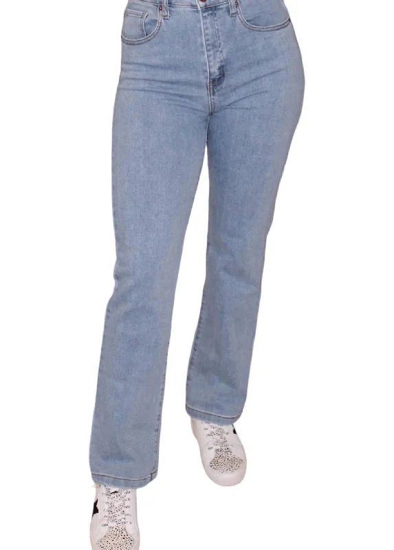 High Rise 90S Straight Jeans In Light Wash