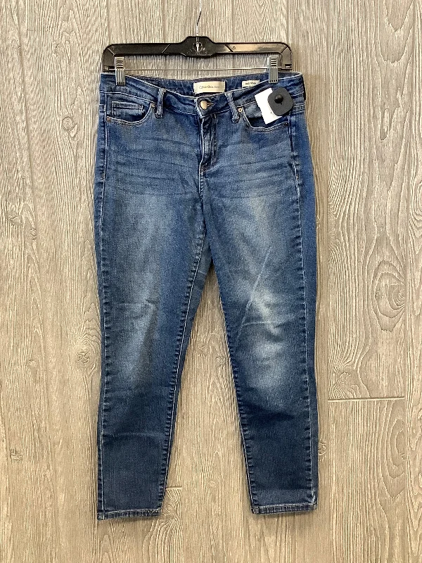 Jeans Skinny By Calvin Klein In Blue Denim, Size: 8