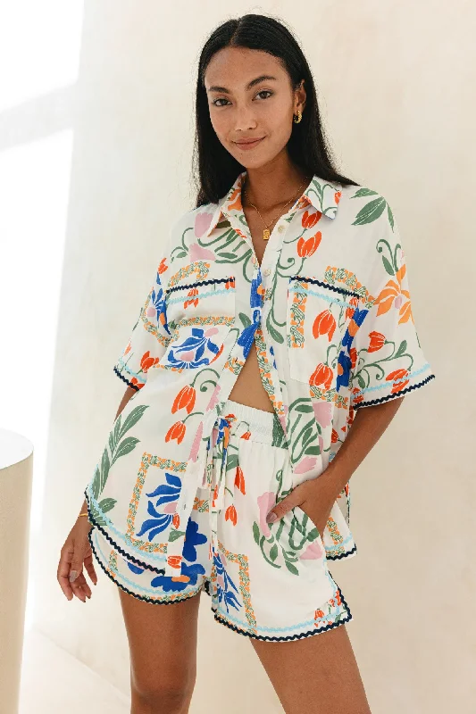 Calantha Multicolour Floral Ric Rac Shirt