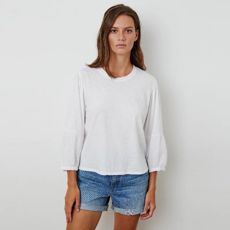 Mariel Cotton Slub Shirt (White)