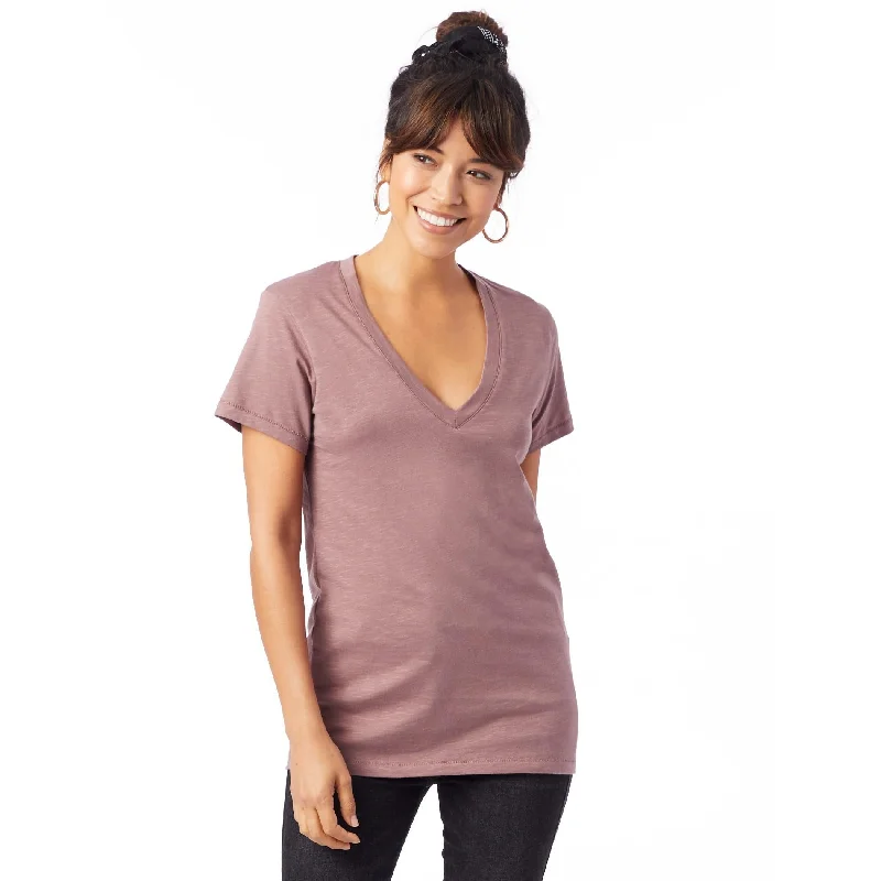 Weathered Slub So Low V-Neck T-Shirt (Vintage Rose)