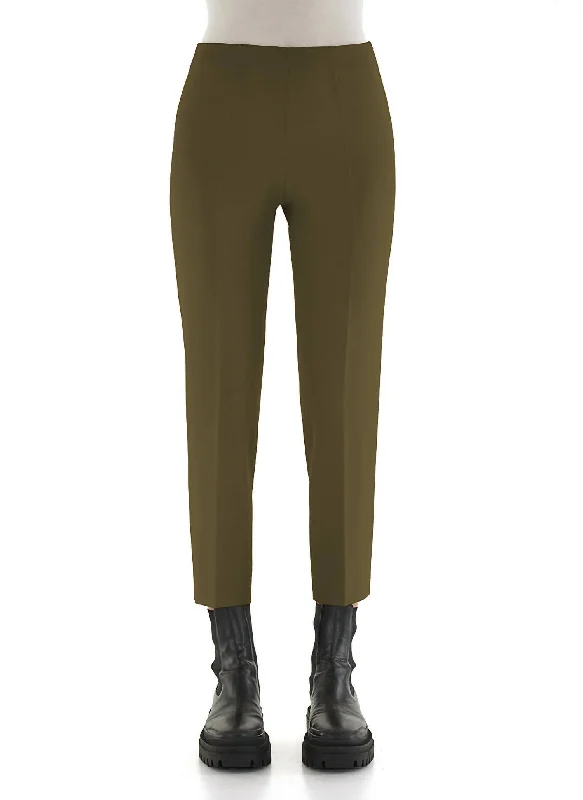 Emanuela Stretch Wool Pant In Olive