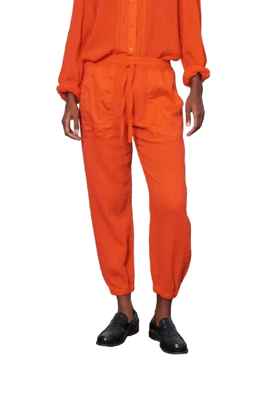 Gauze Cameroon Pants In Tomato