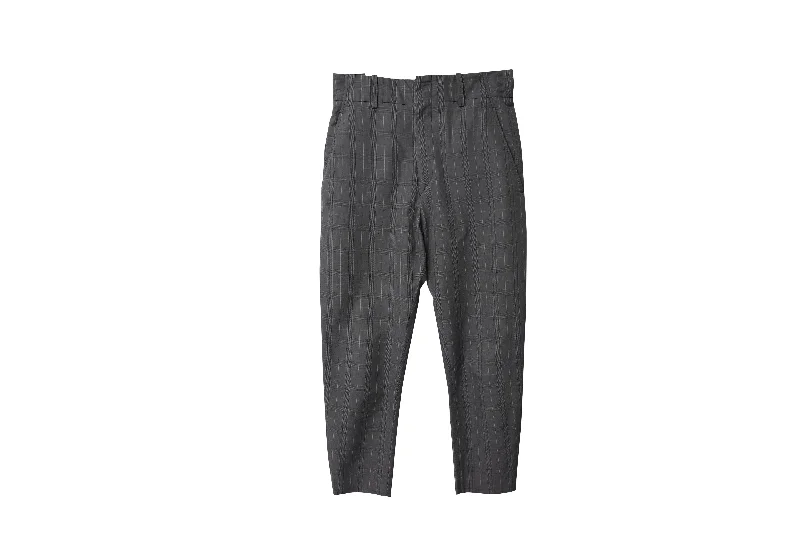 Isabel Marant Etoile Noah Check Slim Pants in Grey Cotton