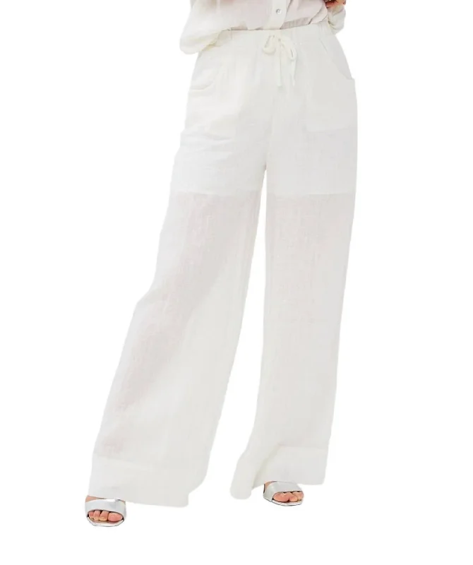 Linen Trouser In Off White