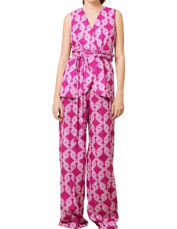 Palazzo Pants In Knots Magenta