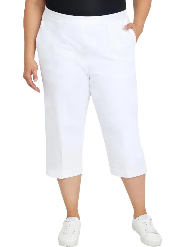 Plus Womens Relaxed High Rise Carpi Pants