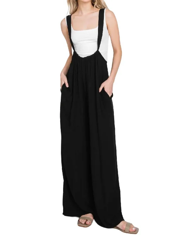 Suspender Jumpsuit In Black