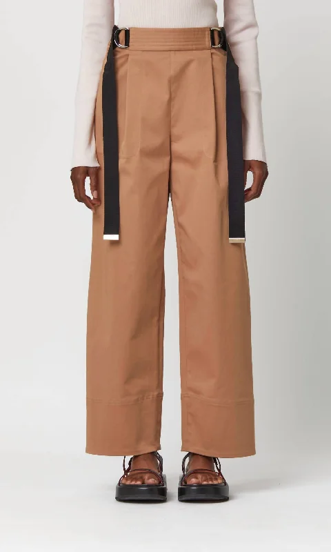 Wide Leg Trouser In Caramel