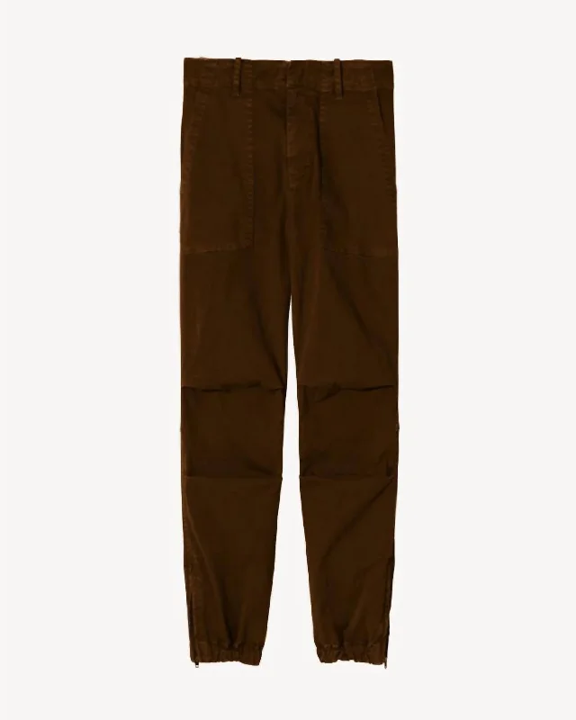 Women's Cropped Military Pants In Coffee