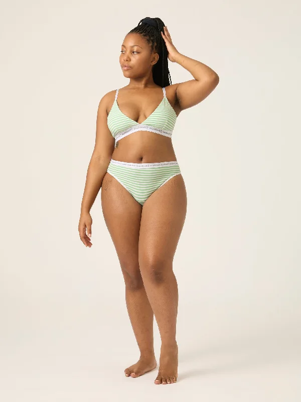 Basic Triangle Bralette Meadow Green Stripe