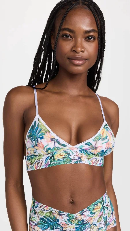 Printed Padded Triangle Bralette In Palm Springs