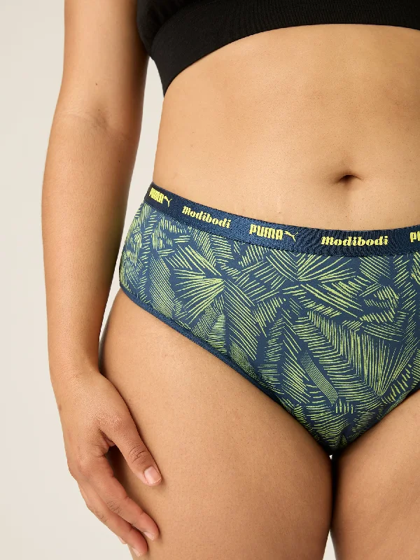 Puma X Modibodi Active Printed Classic Brief Moderate-Heavy Palm Green