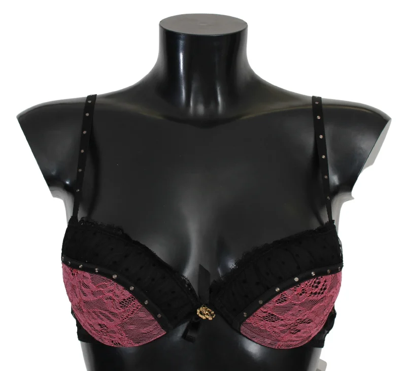 Roberto Cavalli pink Lace Push Up Bra Women's Underwear