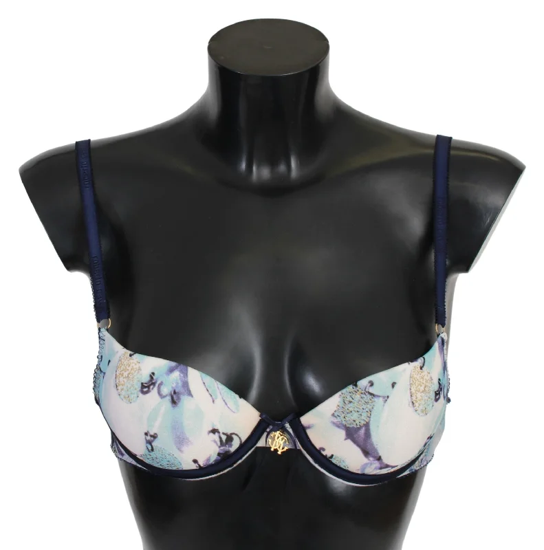 Roberto Cavalli Printed Nylon Reggiseno Bra Women's Underwear