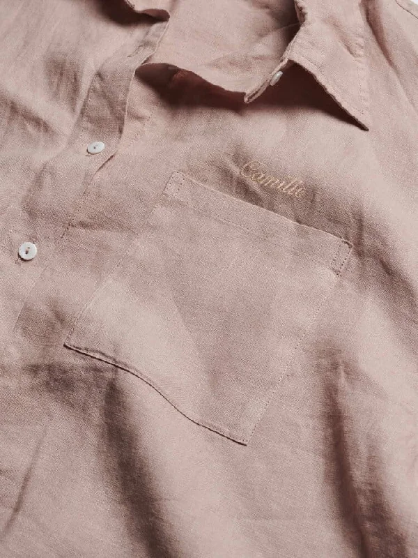 Custom linen shirt in Rosa