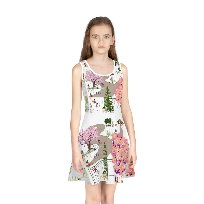 Girls' Sleeveless Sundress (AOP) BLOSSOM PARK