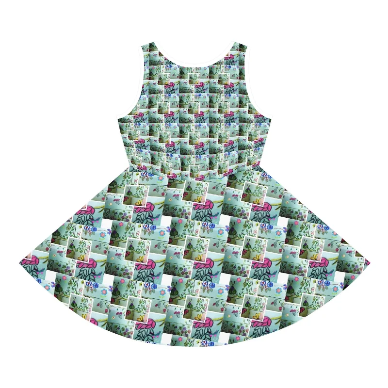 Girls' Sleeveless Sundress (AOP) FLOWER DOODLES