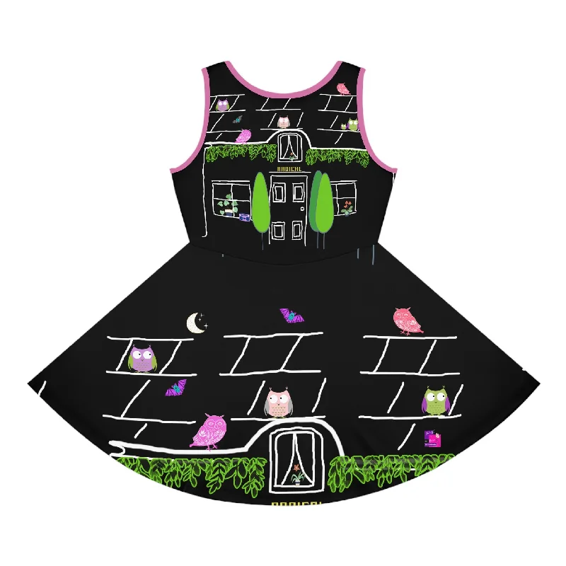 Girls' Sleeveless Sundress (AOP) OWL HOUSE