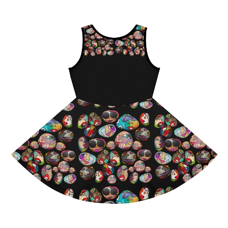 Girls' Sleeveless Sundress (AOP) STONED