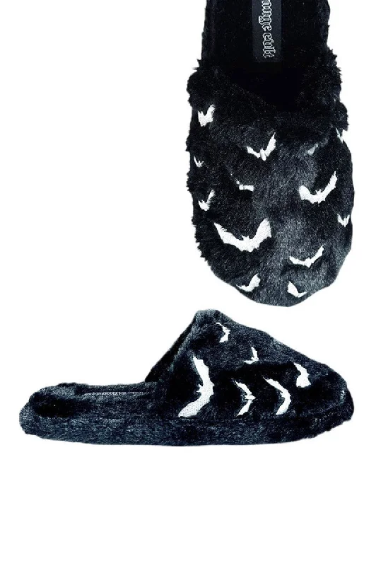 Kreepy Kozy Bat Slippers [Black/White]